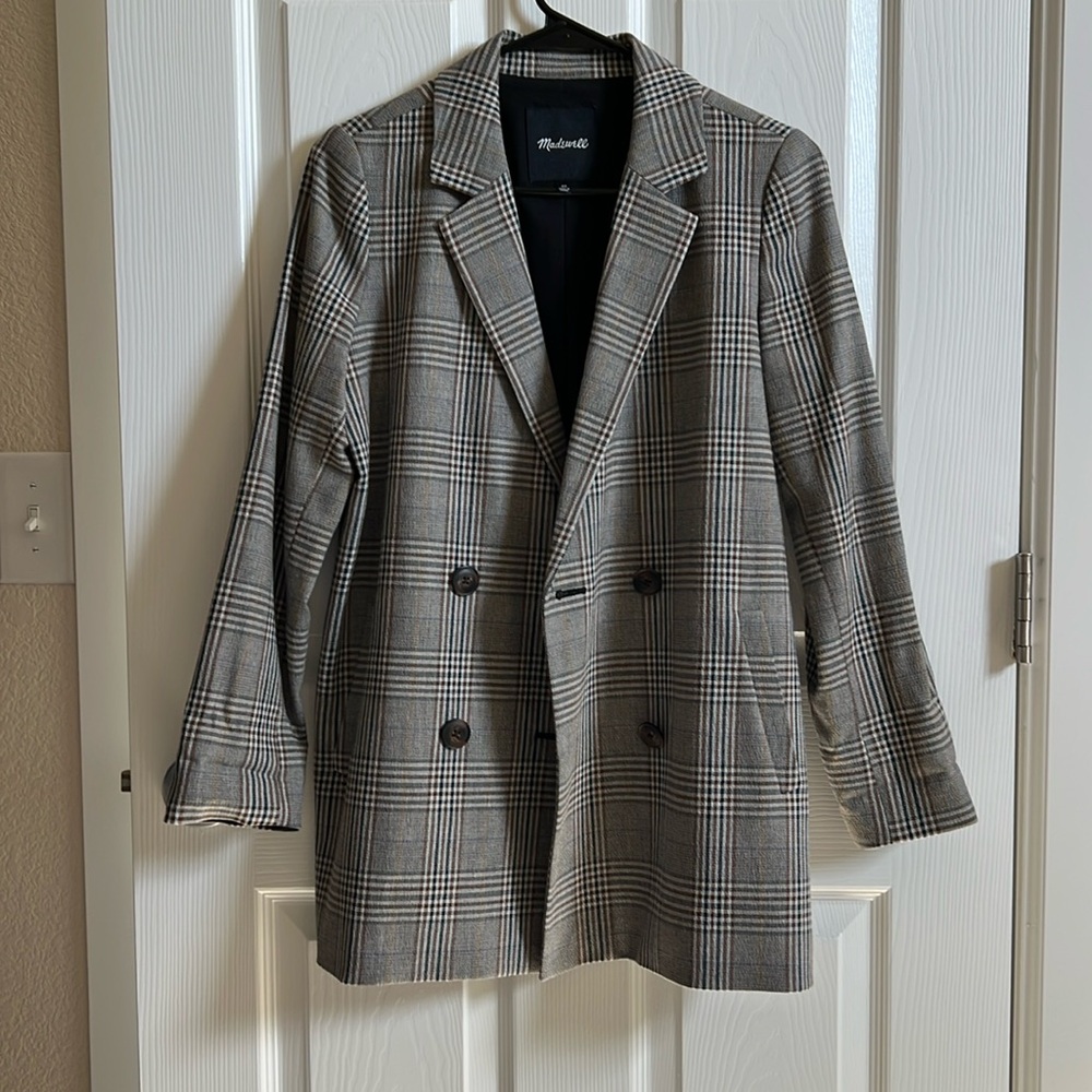 Madewell Caldwell Double-Breasted Blazer in Plaid